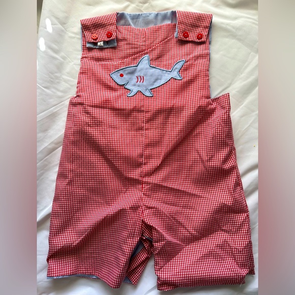 New (w/o tags) Long John REVERSEABLE Flags and Fish pattern 4T Boy - Picture 2 of 5